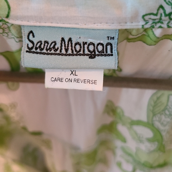 XL green and white button down top - Picture 3 of 3